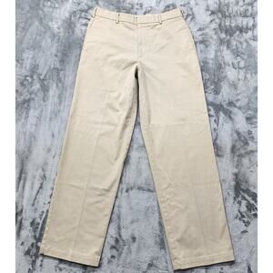 Dockers Pants Mens W32 L32 Tan Khaki Relaxed Fit Flat Front Stretch Chino Office